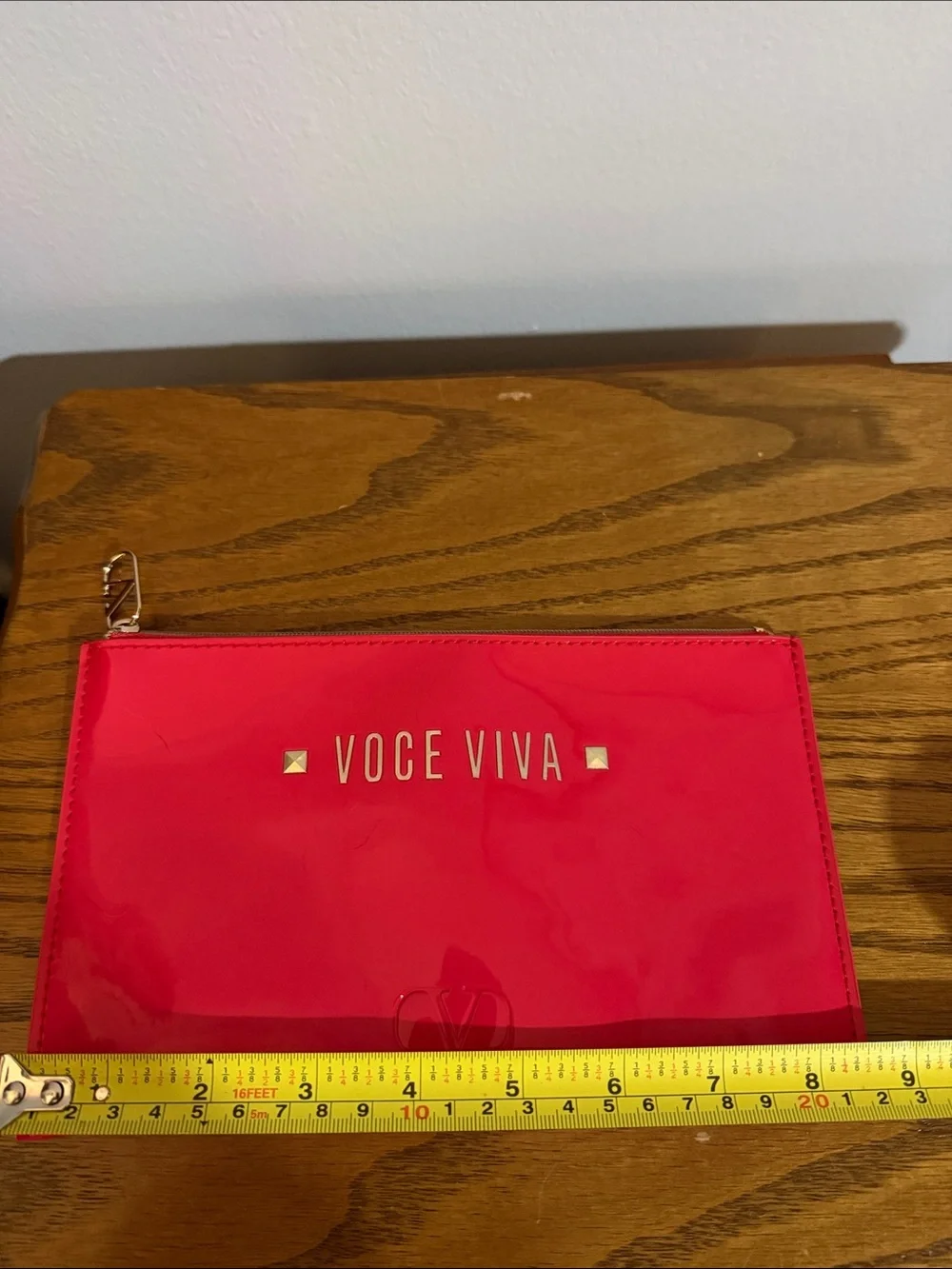 Valentino Glossy Fuchsia Patent Zip Pouch